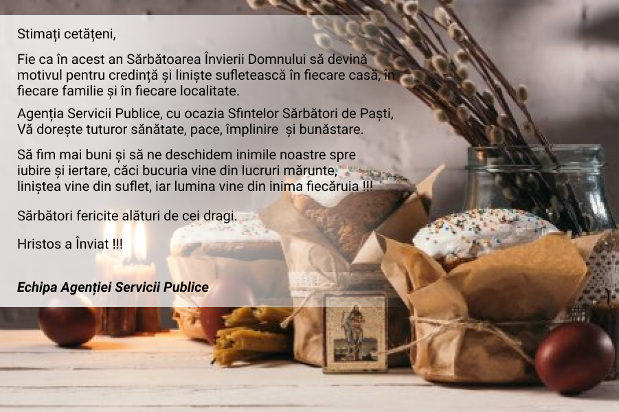 Mesaj de felicitare cu ocazia Sfintelor sărbători de Paști