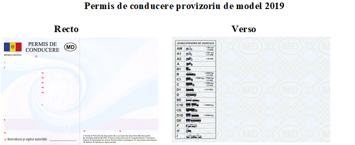 Permis de conducere provizoriu model 2019